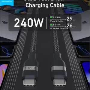 کابل 90 سانتی متر USB-C به USB-C انکر Anker USB-C to USB-C Cable 240W A82E2-90CM