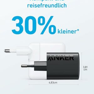 شارژر ۳۰ وات نسل سوم انکر Anker 312 Compact Charger 30W USB-C مدل A2640