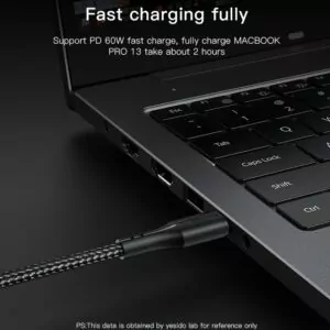 کابل Type-C به Type-C سوپر فست یسیدو  CA100 طول 1.2 متر 60 وات